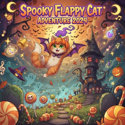 Spooky Flappy Cat Adventure 2024